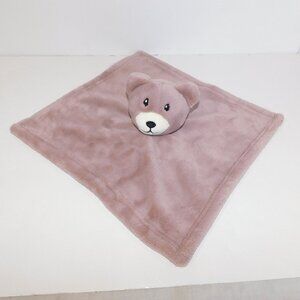 Lullaby Mauve Brown Bear Plush Security Blanket Baby Lovey Nunu Soother